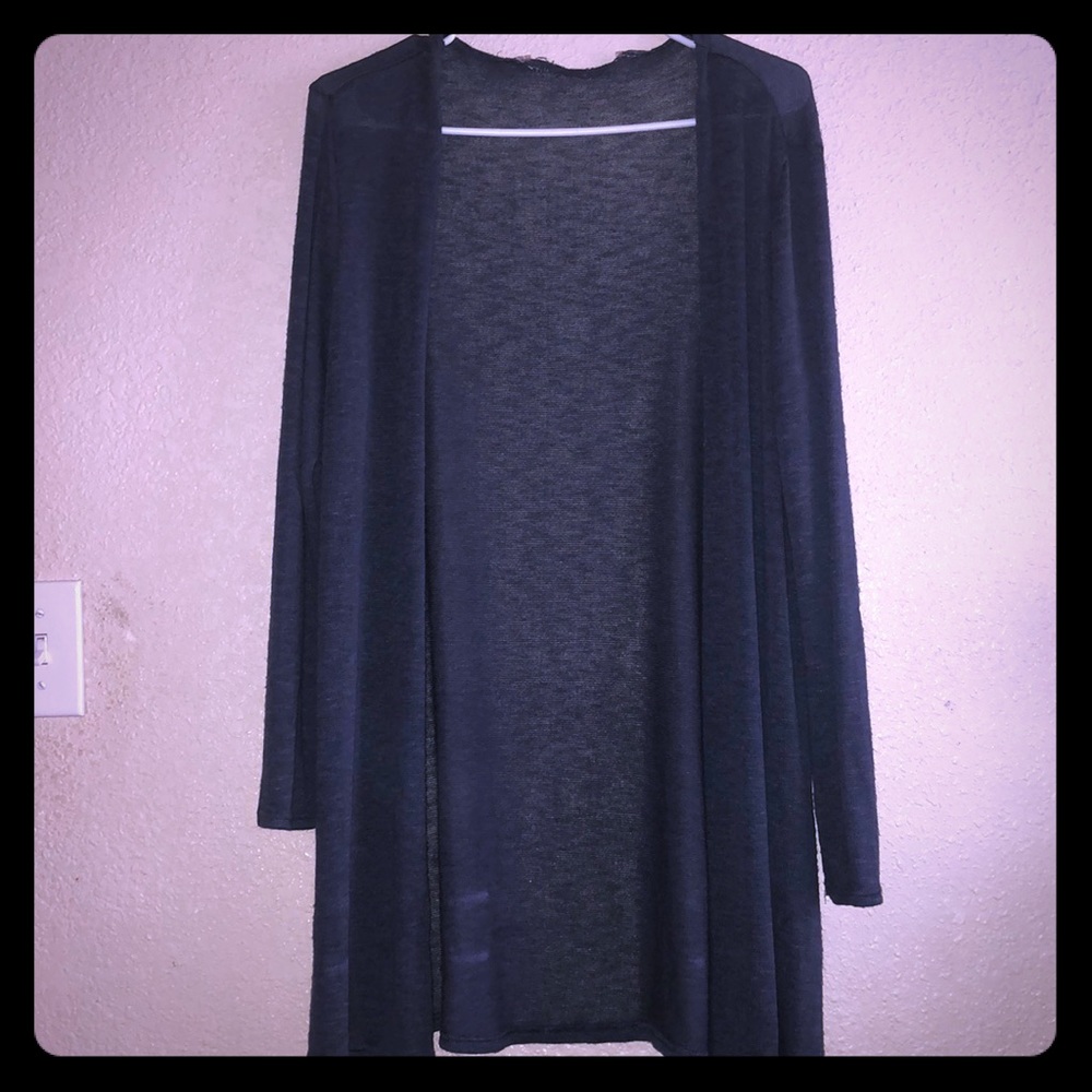 ocean navy blue cardigan sort of see through